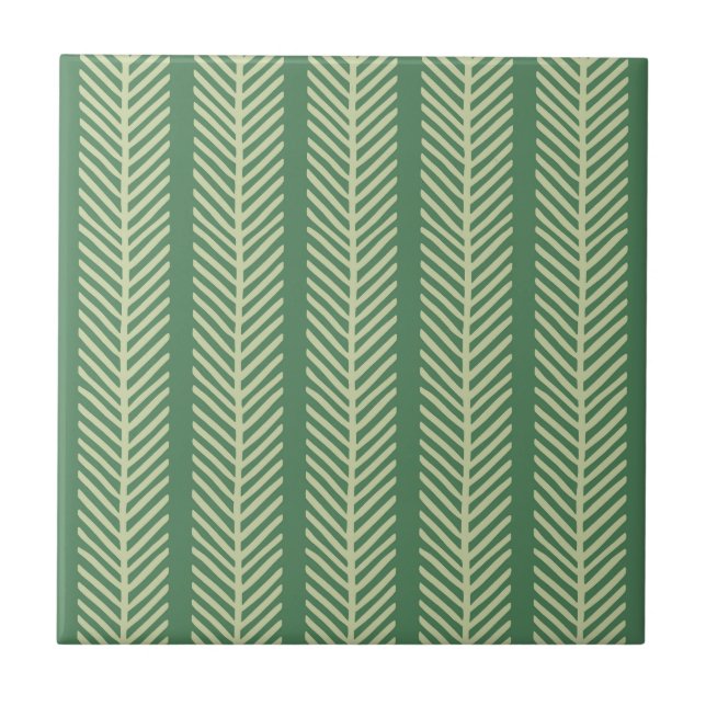 Tropical Palm Stripes Tile (Front)