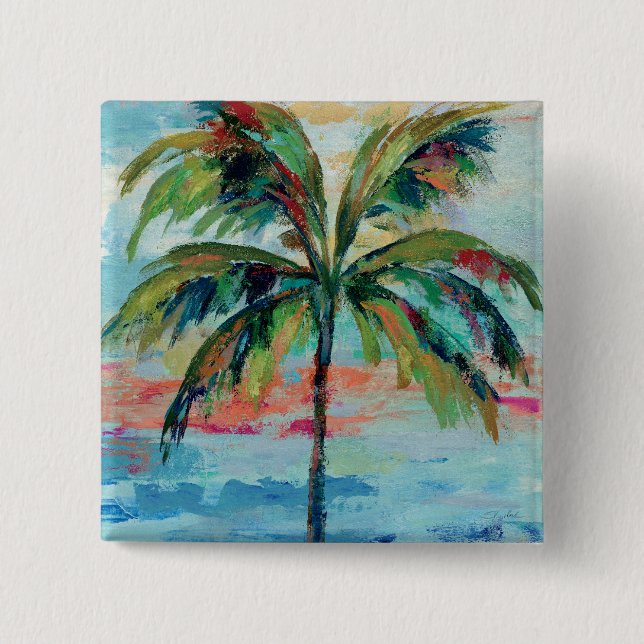 Tropical | Palm Tree 15 Cm Square Badge (Front)