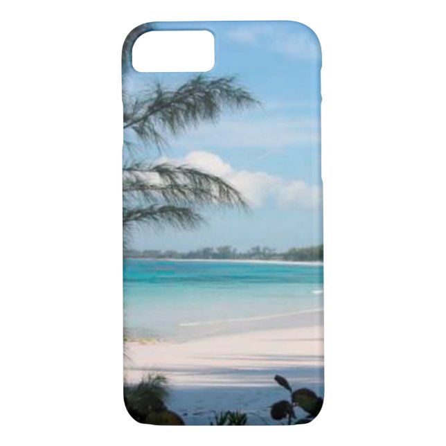 Tropical Palm Tree and Ocean Cell Phone Case (Back)