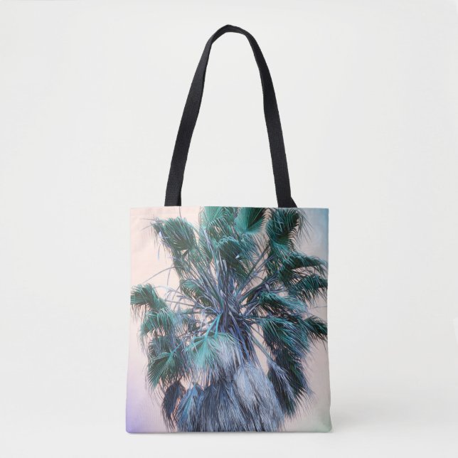 Tropical Palm Tree Art Vacation Tote Bag (Front)
