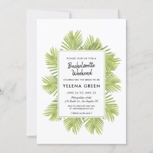 Tropical palm tree Bachelorette Weekend Invitation