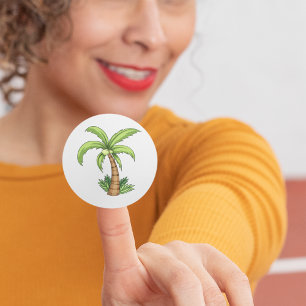 Tropical Palm Tree Beach and Island Vibes  Classic Round Sticker