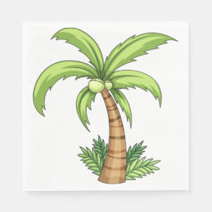 Tropical Palm Tree Beach and Island Vibes  Napkin
