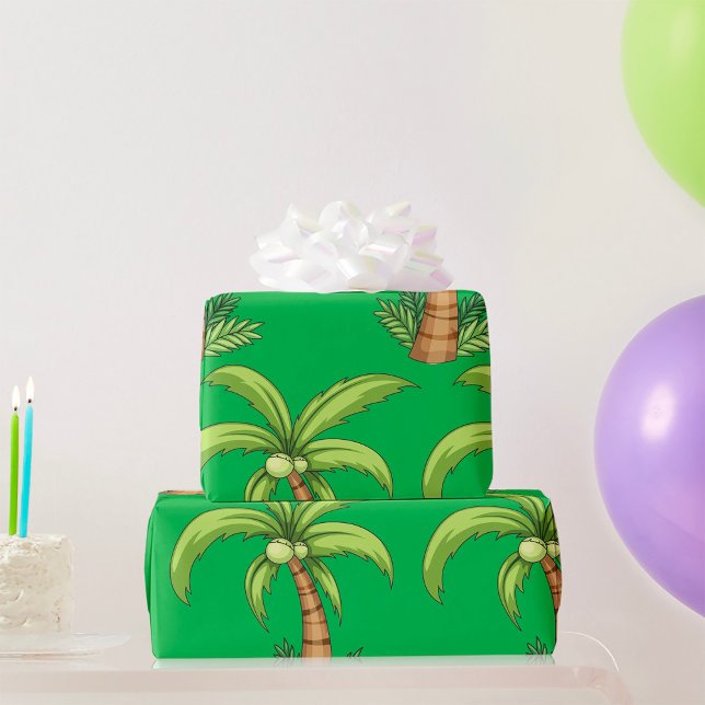 Tropical Palm Tree Beach and Island Vibes  Wrapping Paper (Creator Uploaded)