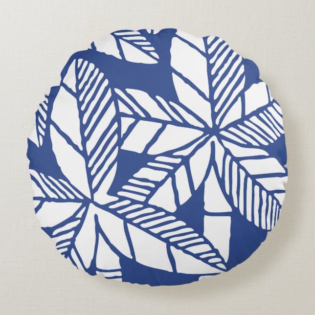 Tropical Palm Tree Beach Round Cushion (Front)