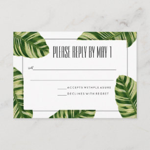 Tropical Palm Tree Beach RSVP Card