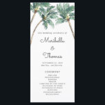 Tropical Palm Tree Beach Watercolor Wedding  Programme<br><div class="desc">Tropical wedding program features watercolor palm trees with your names and ceremony details. Reverse side lists the members of your wedding party with easily editable text fields. Visit my Tropical Palms collection for coordinating invitations,  enclosure cards,  favour tags and more. Perfect for tropical,  beach,  coastal,  island and destination themes.</div>