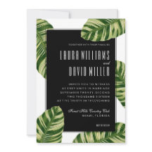 Tropical Palm Tree Beach Wedding Invitation