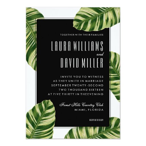 Image of Tropical Palm Tree Beach Wedding Invitation