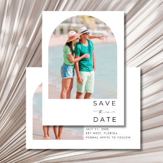 Tropical Palm Tree Beach Wedding  Save The Date