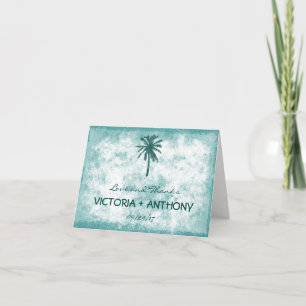 Tropical Palm Tree Beach Wedding Thank You