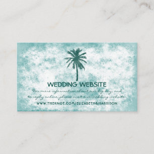 Tropical Palm Tree Beach Wedding Website Enclosure Card