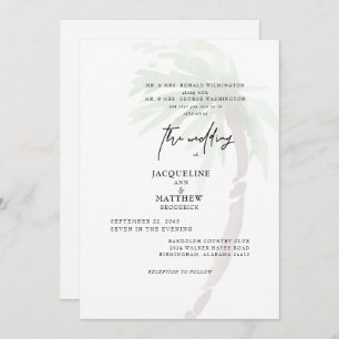Tropical Palm Tree Both Parents Wedding Invitation