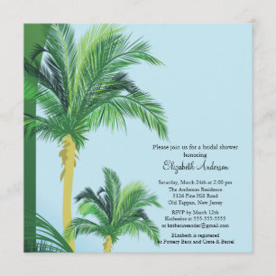 Tropical Palm Tree Bridal Shower Invitation