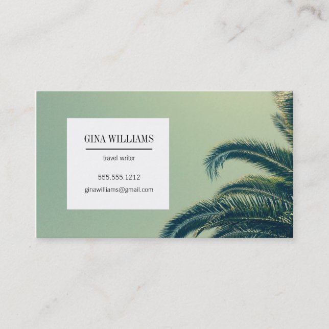 Tropical Palm Tree Business Card (Front)