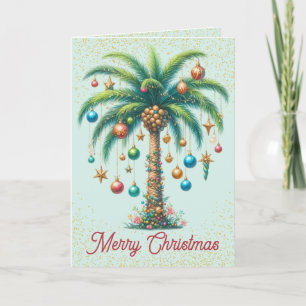 Tropical Palm Tree Christmas Card