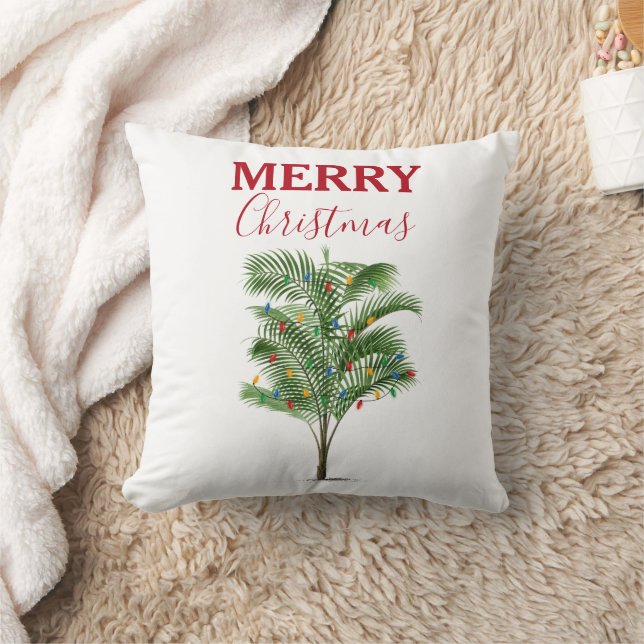 Tropical Palm Tree Christmas Tree Holiday Cushion (Blanket)