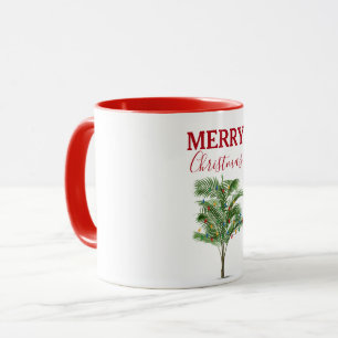 Tropical Palm Tree Christmas Tree Holiday Mug