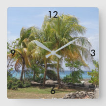 Tropical Palm Tree Clock