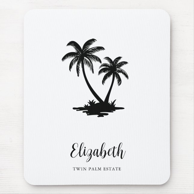 Tropical Palm Tree Coastal Personalized Mouse Mat (Front)