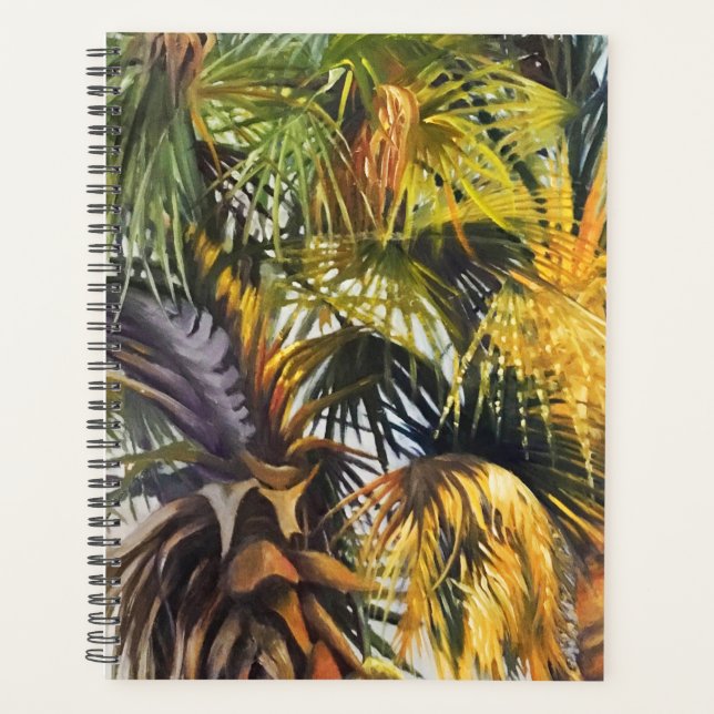 Tropical Palm Tree Colourful Original Painting Planner (Front)