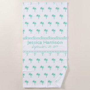 Tropical Palm Tree Custom Beach Towel