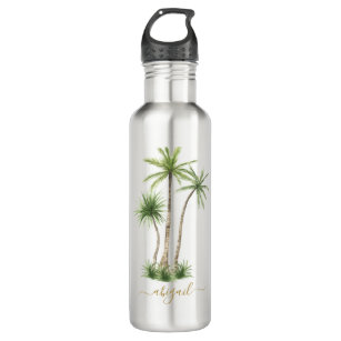 Tropical Palm Tree Custom Name Bridesmaid  710 Ml Water Bottle