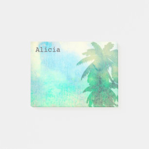 tropical palm tree custom post it note