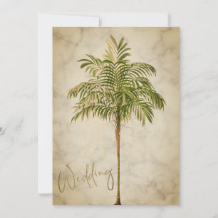 Tropical Palm Tree Elegant Modern Chic Wedding Invitation