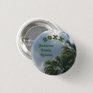 Tropical Palm Tree Family Reunion Beach Vacation 3 Cm Round Badge