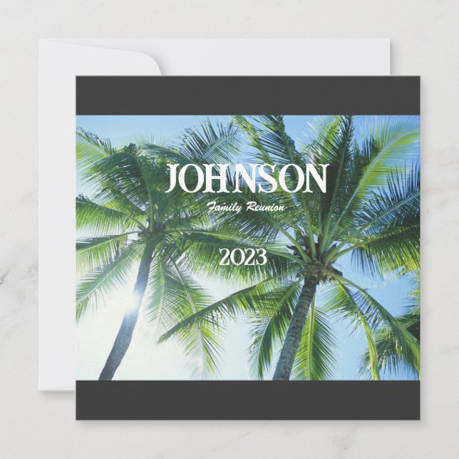 Tropical Palm Tree Family Reunion Invitation (Front)
