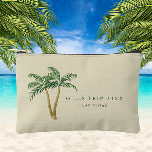 Tropical Palm Tree Girls Trip Custom Modern Accessory Pouch