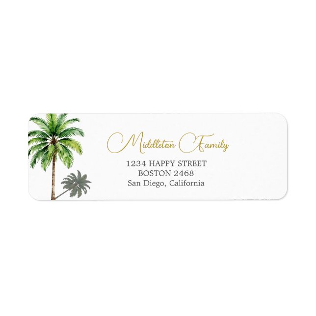 Tropical Palm Tree Gold Elegant Family  (Front)