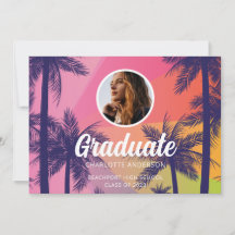 Tropical Palm Tree Graduation 