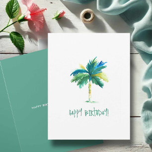 Tropical Palm Tree Greeting Card For Birthday