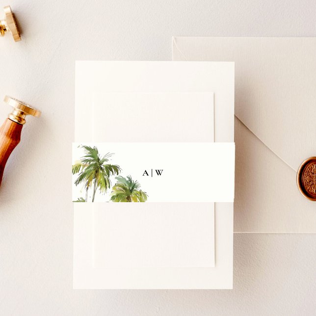 Tropical Palm Tree Invitation Belly Band (Creator Uploaded)