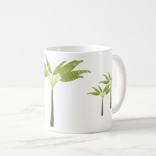 Tropical Palm Tree Island Beach Theme Simple Coffee Mug (Front Right)