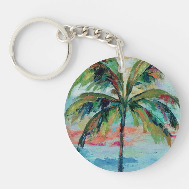 Tropical | Palm Tree Key Ring (Front)