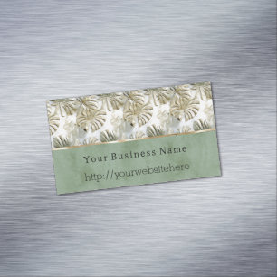 Tropical Palm Tree Leaves Business name website Magnetic Business Card
