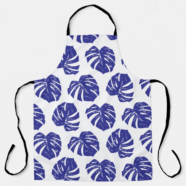 Tropical palm tree leaves pattern apron (Front)