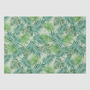 Tropical Palm Tree Leaves Pattern Green Tissue Paper
