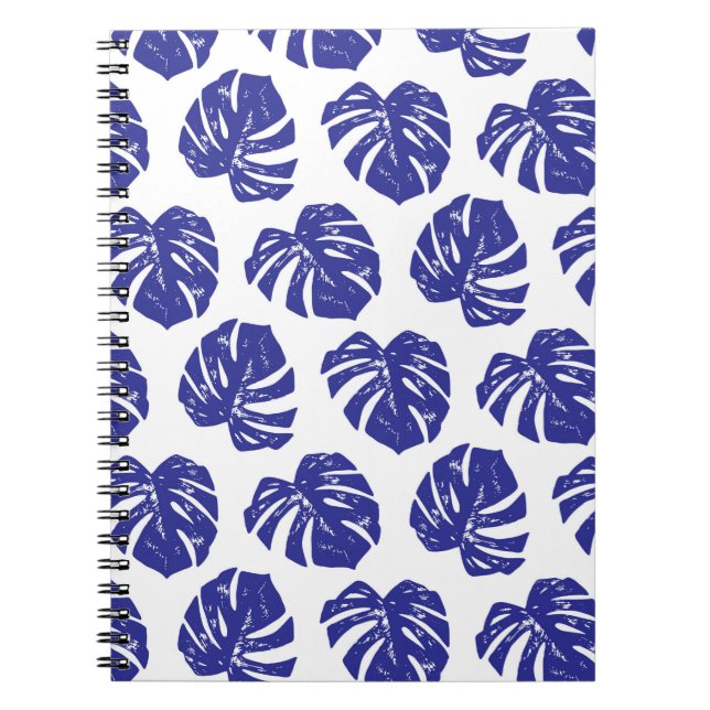 Tropical palm tree leaves pattern notebook (Front)