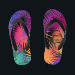 Tropical Palm Tree Leaves Pattern Watercolor Kid's Flip Flops<br><div class="desc">Tropical Palm Tree Leaves Rainbow Pattern Watercolor Trendy Design Fashion Summer 2022 Tropical Palm Tree Multicolored Leaves on black background Pattern Watercolor Trendy Design for Clothing & Shoes > Kids > Boys > Shoes & Sandals. Jungle Floral Exotic Colorful Leaf Foliage pattern, Wood, Fresh Palm Leaf decorative ornament. (Hello Summer,...</div>