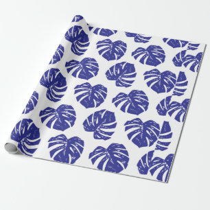 Tropical palm tree leaves pattern wrapping paper