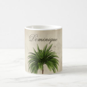 Tropical Palm Tree  Marbled Chic Personal Coffee Mug