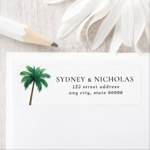 Tropical Palm Tree Minimal Wedding Return Address