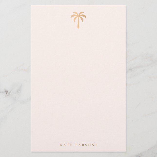 Tropical Palm Tree Modern Stationery (Front)