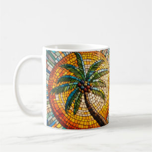 Tropical Palm Tree Mosaic Style Art  Coffee Mug