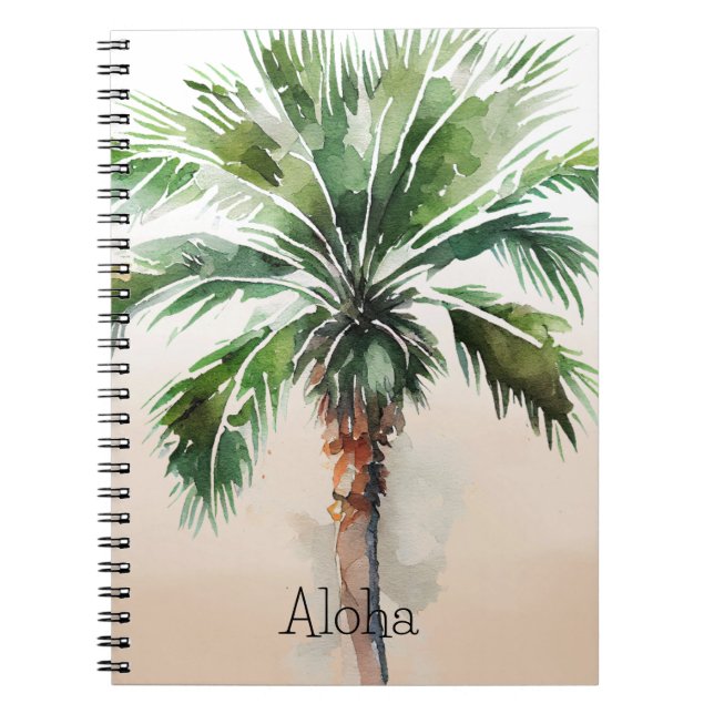 Tropical Palm Tree Ombre  Notebook (Front)