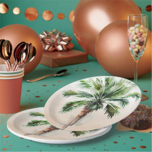 Tropical Palm Tree Ombre  Paper Plate